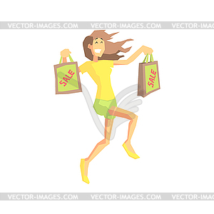 Girl Happy On Sale - vector image