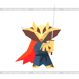 Raccoon Super Hero Character - vector EPS clipart