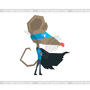 Mouse Super Hero Character - stock vector clipart