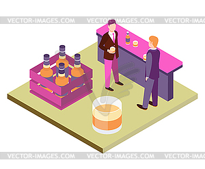 Office Workers At Bar - vector clipart