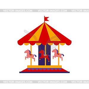 Classic Carousel With Horses - vector clipart / vector image