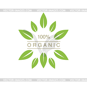 Organic Product Logo With Spiky Leaves - vector clipart