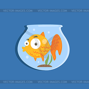 Golden Fish In Aquarium Image - vector clipart