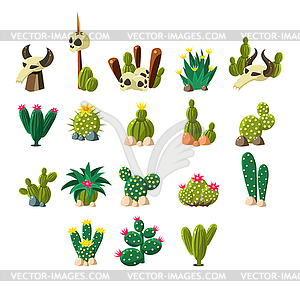 Death Valley Icons Set - vector image