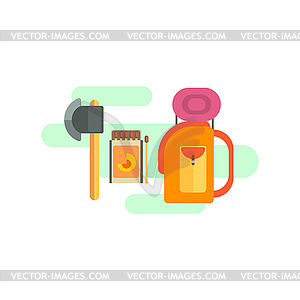 Camping Equipment Set - vector clipart