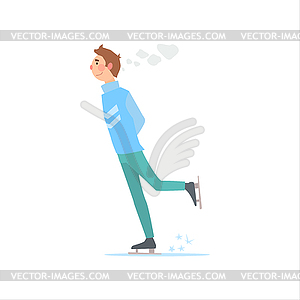 Man In Sweater Skating - vector clip art
