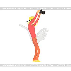 Girl Taking Photo - vector image