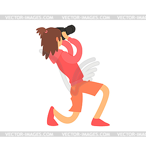 Девушка в розовом с фото - иллюстрация в векторе