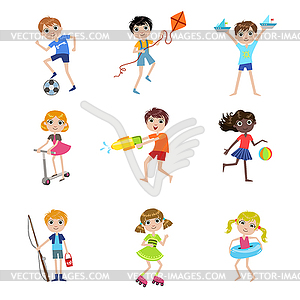 Kids On Summer Vacation Collection - vector clipart