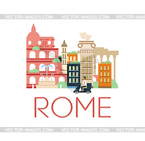 Rome Classic Toristic Scenery - vector clip art