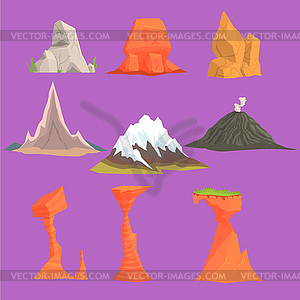 Rock And Mountain Design Set - vector clipart