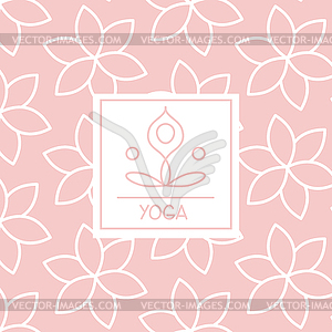Abstract Figure Pink Yoga Studio Design Card - vector image