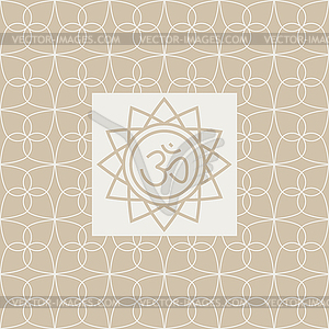 Om In Frame Yoga Studio Design Card - vector clip art