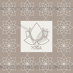 Abstract Lotus Flower Yoga Studio Design Card - color vector clipart