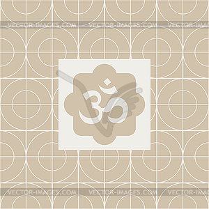 Classic Om Yoga Studio Design Card - vector clipart