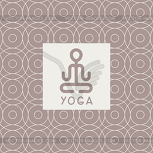 Abstract Lotus Pose Yoga Studio Design Card - vector clip art