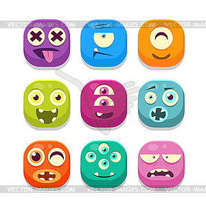 Monster Emoji Icons Collection - vector clipart