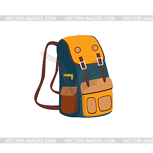 Backpack With Yellow Pockets - vector clip art