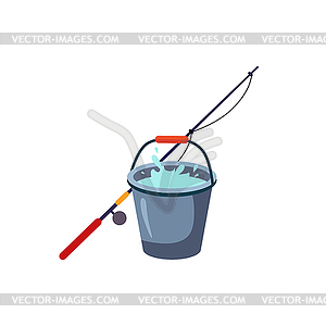 Fishing Rod And Bucket - vector image