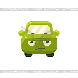 Sceptic Green Car Emoji - vector image