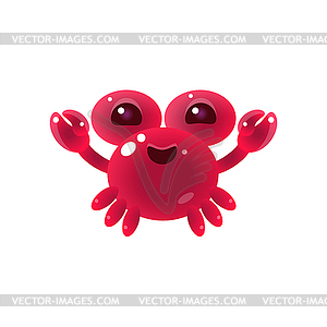 Pink Balloon Crab Character - vector image