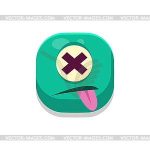 Dizzy Monster Square Icon - vector image