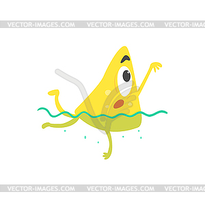 Swimming Monster On Beach - vector image