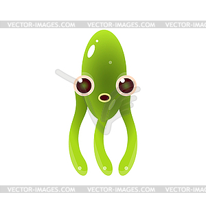 Green Balloon Squid Character - royalty-free vector image