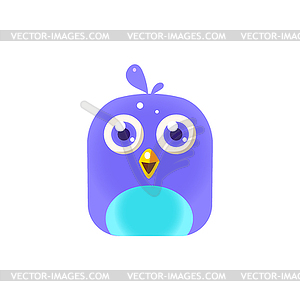 Blue Chick Square Icon - vector image