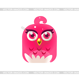 Pink Girly Chick Square Icon - vector clip art