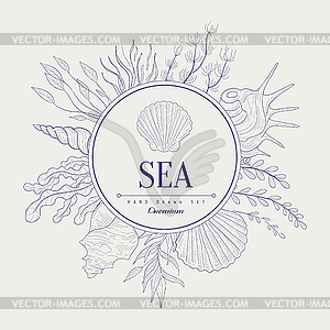 Sea Vintage Sketch - vector image