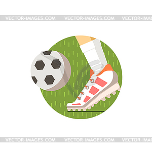 Football Round Sticker - vector clip art