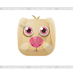 Rabbit Square Icon - vector clip art