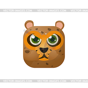 Leopard Square Icon - vector clip art