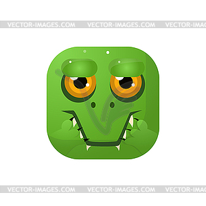 Crocodile Square Icon - vector clipart