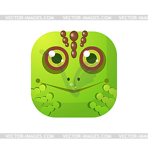 Toad Square Icon - vector image