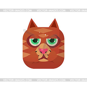 Cat Square Icon - vector clipart