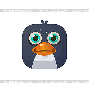 Penguin Square Icon - color vector clipart