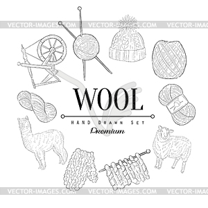 Wool Vintage Sketch - vector clipart