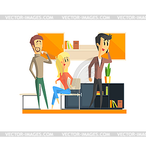 Office Team Relaxing - vector clipart