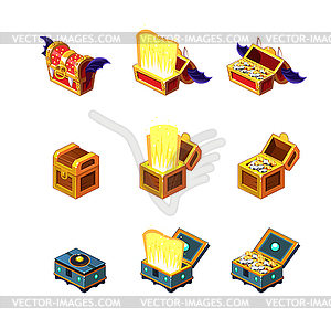 Flash Game Trasure Chest Collection - vector clipart