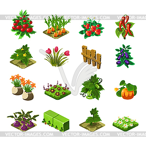 Flash Game Farming Elements Set - vector clipart