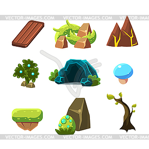 Flash Game Level Design Collection Of Elements - vector clip art