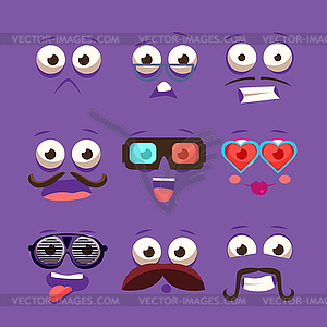 Facial Design Elements Set - vector clipart