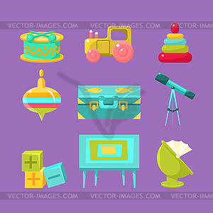 Kids Room Objects Collection - vector image