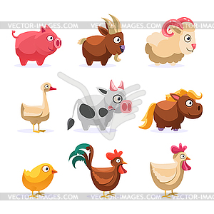 Сельскохозяйственных животных Коллекция - изображение в векторном формате