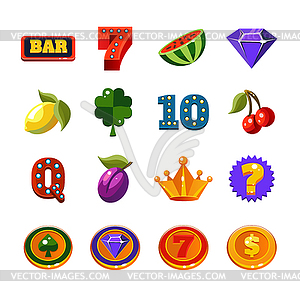 Fruit Machine Icons Collection - иллюстрация в векторе