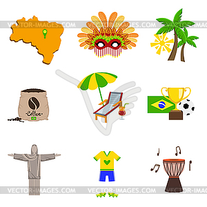 Traditional Brasilian Symbols - vector clipart