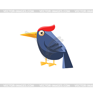Woodpecker Simplified Cute - royalty-free vector clipart