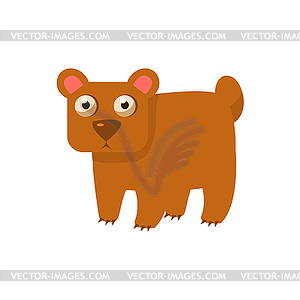 Бурый медведь Упрощенная Симпатичные - векторное изображение клипарта